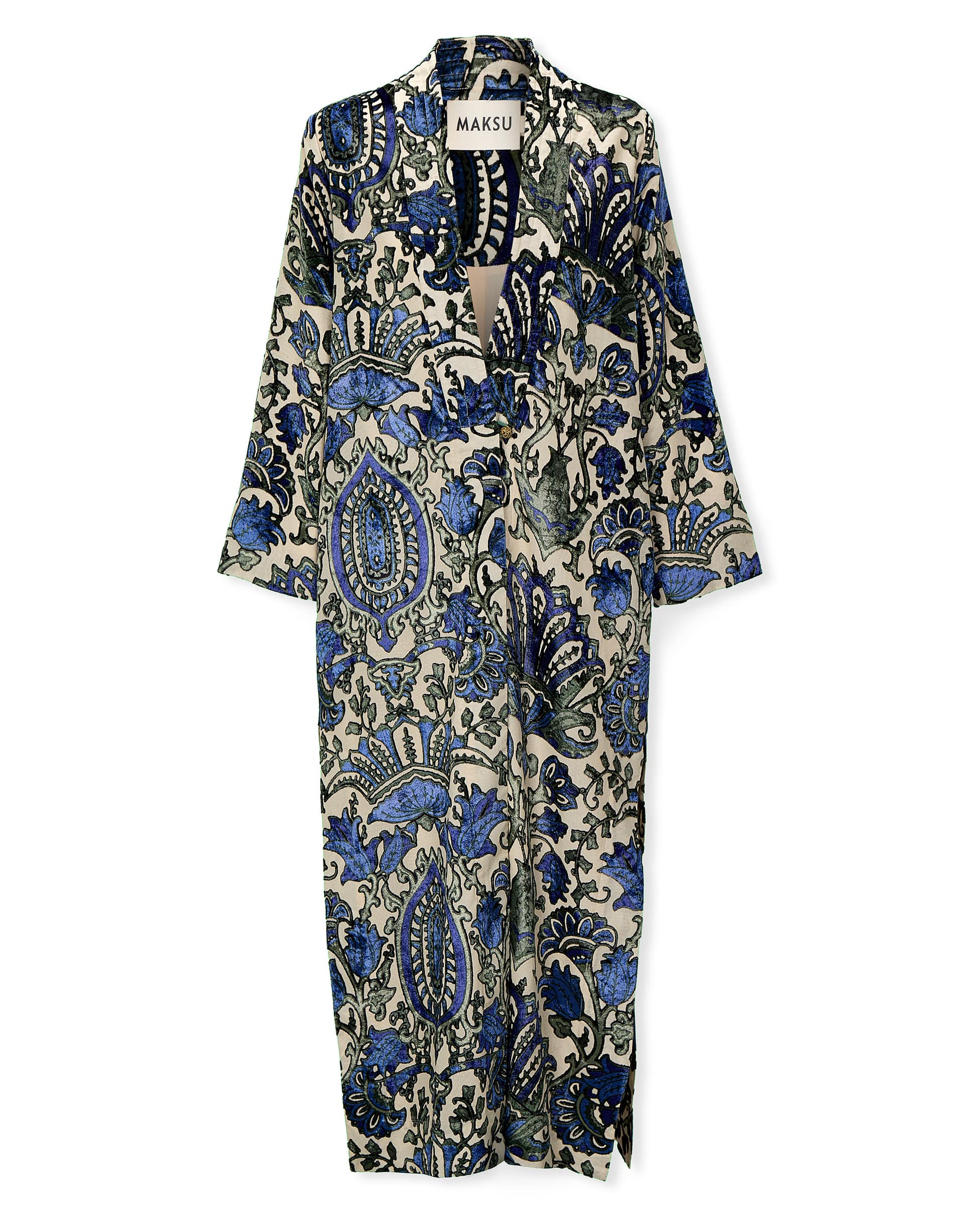 CIANITA | Kimono con Detalle de Terciopelo Azul