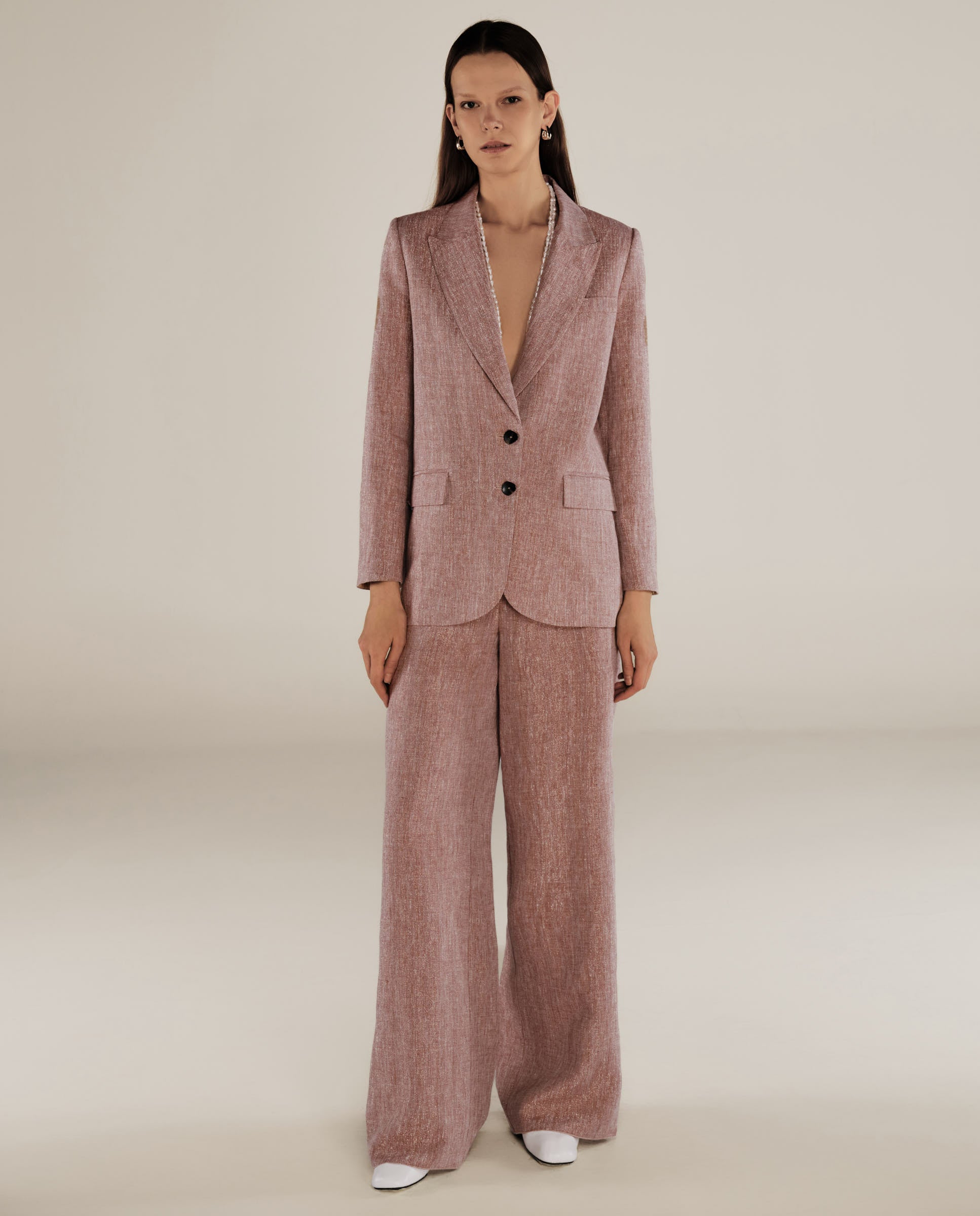 CANNES | Blazer Estructurado de Ajuste Relajado con Bronce Metálico