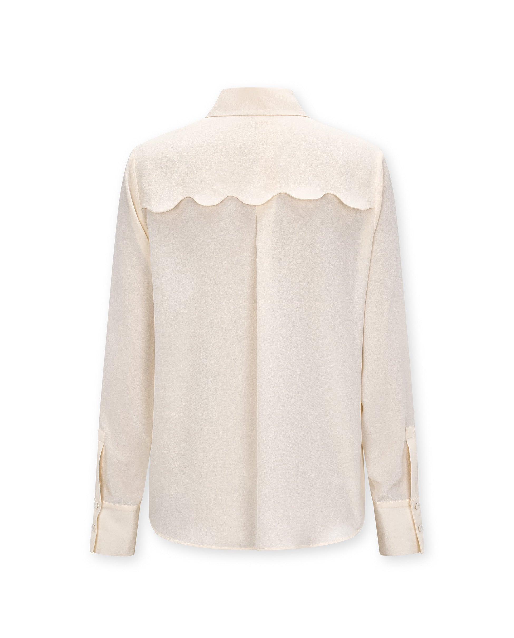 ALINA | Camisa de Seda con Detalle Festoneado