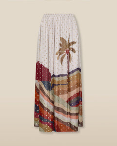 VEDHA | Falda Estampada con Palmeras Multicolor