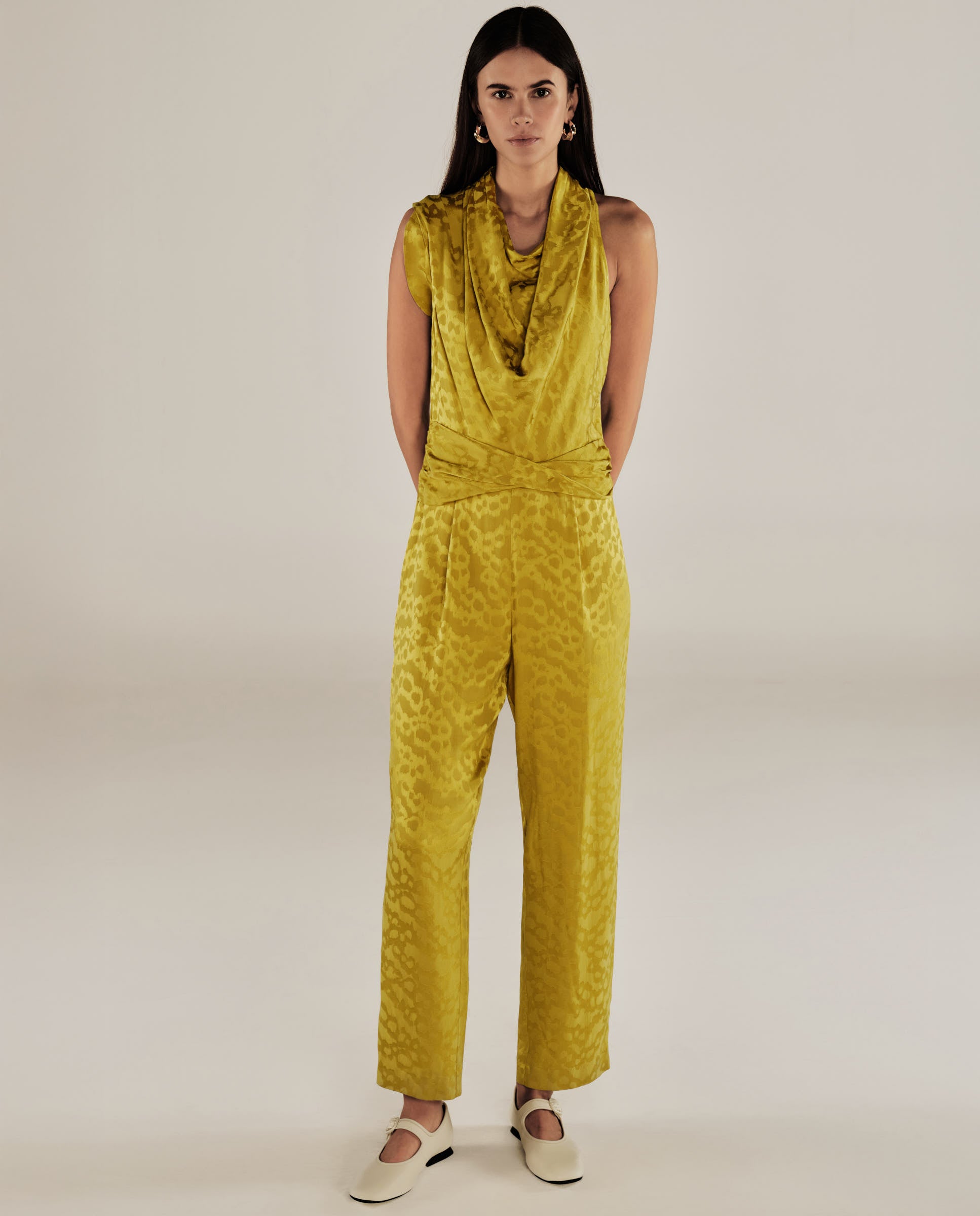 BHAKTI | Mono Sin Mangas de Jacquard Chartreuse
