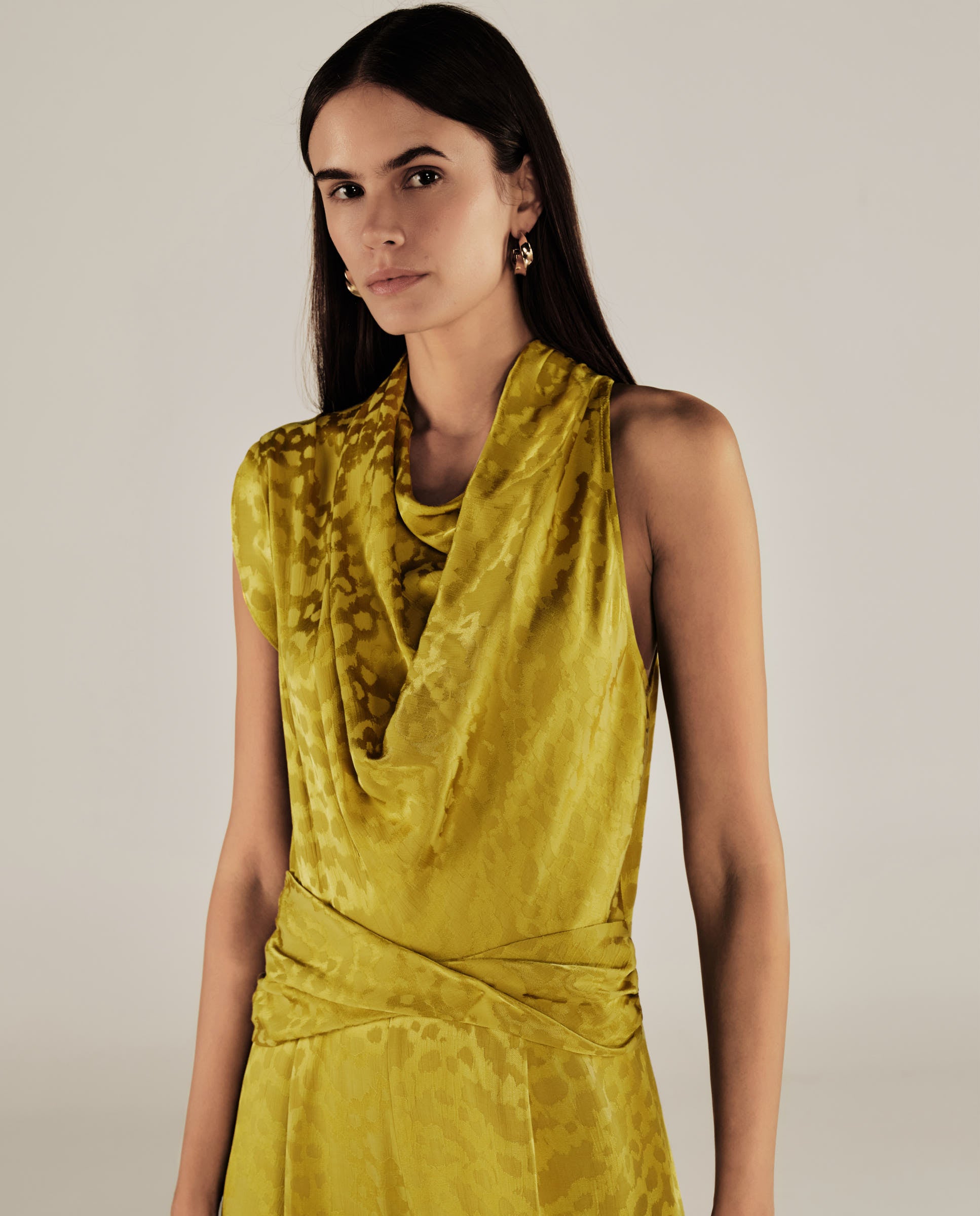 BHAKTI | Mono Sin Mangas de Jacquard Chartreuse