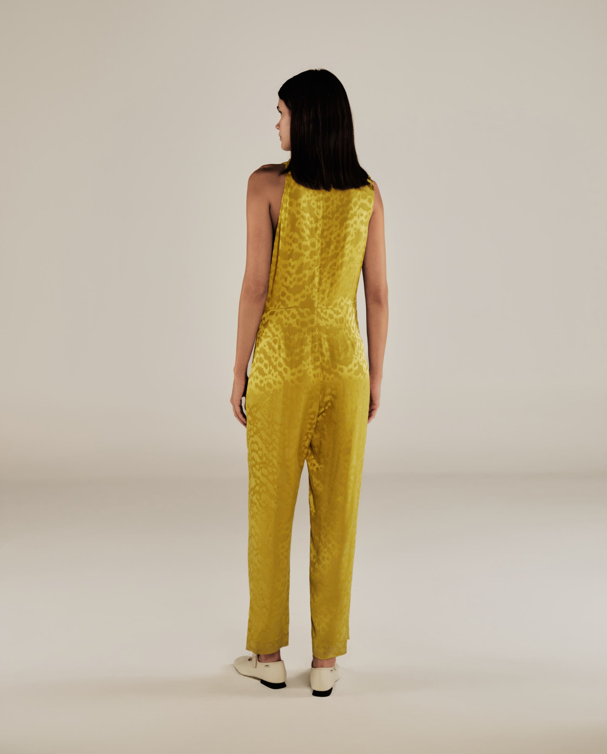 BHAKTI | Mono Sin Mangas de Jacquard Chartreuse